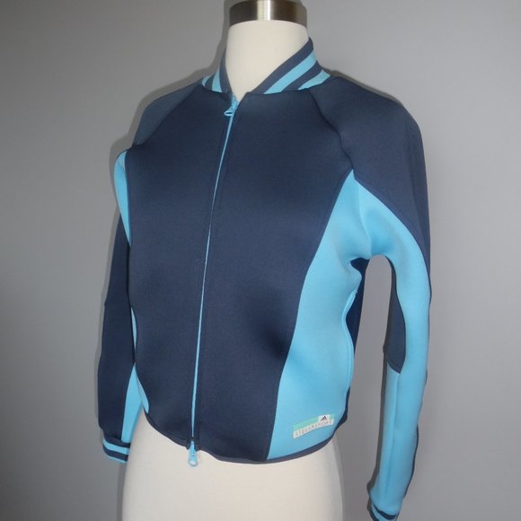 Adidas Stella Mccartney‎ Neoprene Bomber Blu Performance Running Casual Jacket - Picture 4 of 12